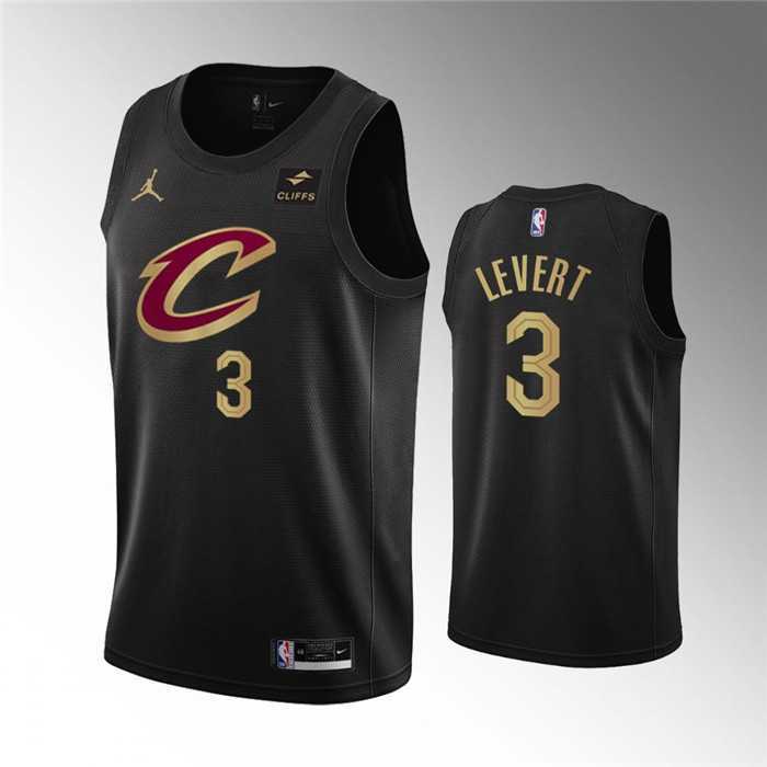 Mens Cleveland Cavaliers #3 Caris LeVert Black Statement Edition Stitched Basketball Jersey Dzhi->cleveland cavaliers->NBA Jersey